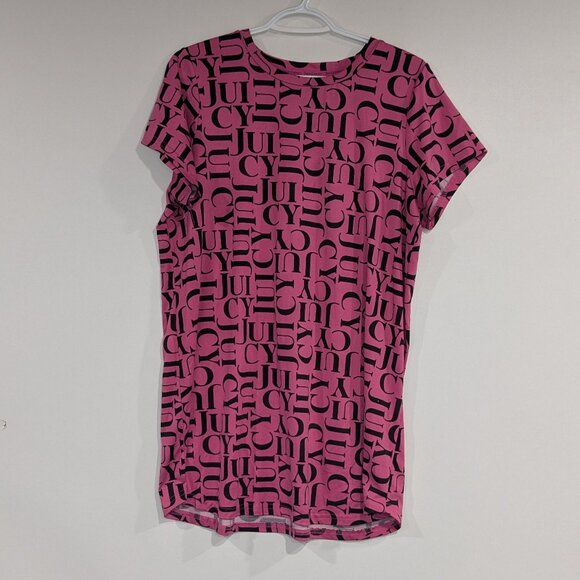Juicy Couture Juicy Print Sleepwear Nightgown Pink Black Size Large - Picture 1 of 3